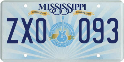 MS license plate ZXO093