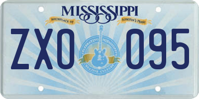 MS license plate ZXO095