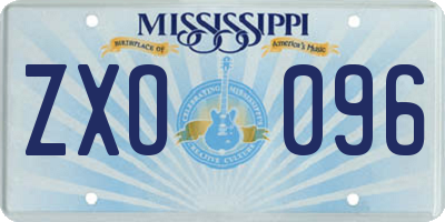MS license plate ZXO096