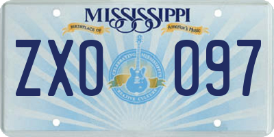 MS license plate ZXO097