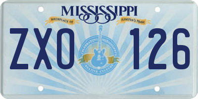 MS license plate ZXO126