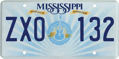 MS license plate ZXO132