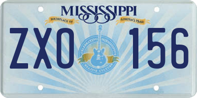 MS license plate ZXO156
