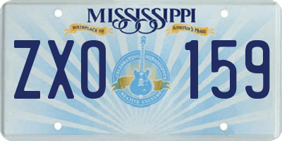 MS license plate ZXO159