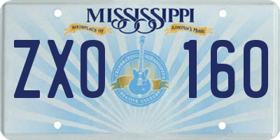 MS license plate ZXO160