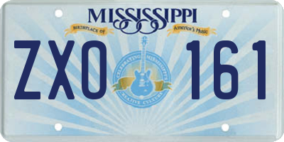 MS license plate ZXO161