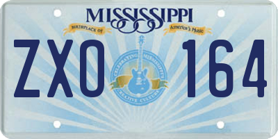 MS license plate ZXO164