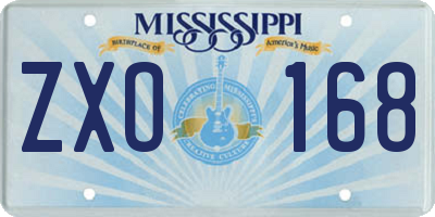 MS license plate ZXO168