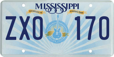 MS license plate ZXO170