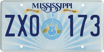 MS license plate ZXO173