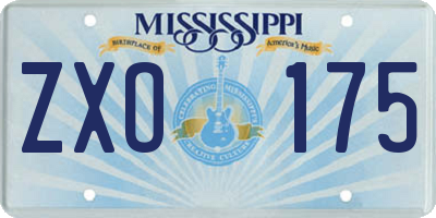 MS license plate ZXO175