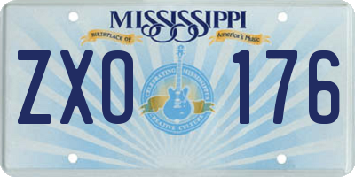 MS license plate ZXO176