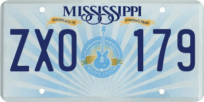 MS license plate ZXO179