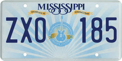 MS license plate ZXO185