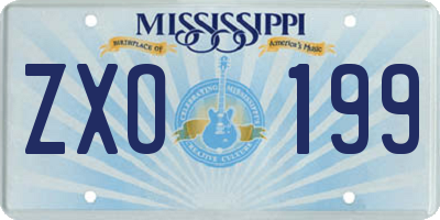 MS license plate ZXO199