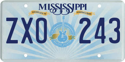 MS license plate ZXO243