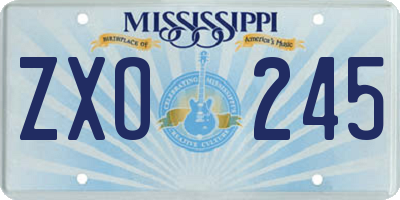 MS license plate ZXO245