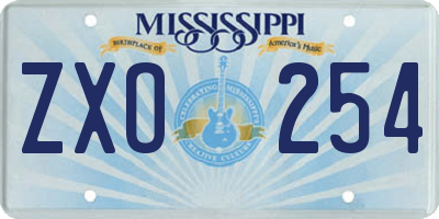 MS license plate ZXO254