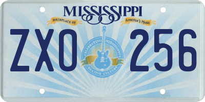 MS license plate ZXO256