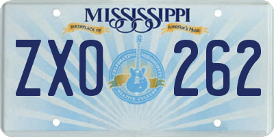 MS license plate ZXO262