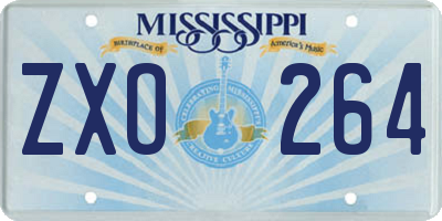 MS license plate ZXO264