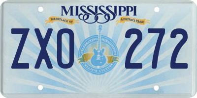 MS license plate ZXO272