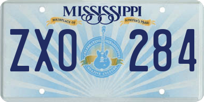 MS license plate ZXO284