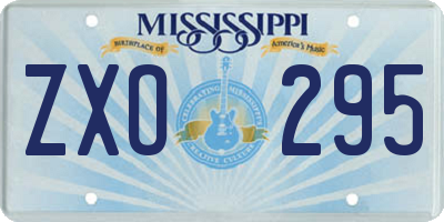 MS license plate ZXO295