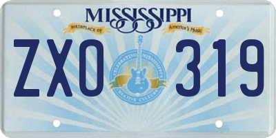 MS license plate ZXO319