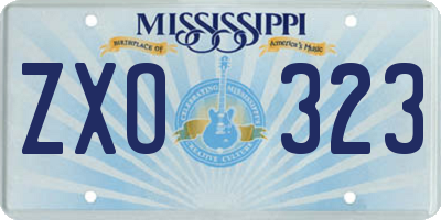 MS license plate ZXO323