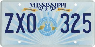 MS license plate ZXO325