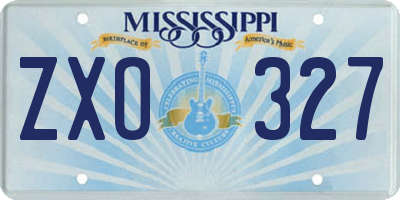 MS license plate ZXO327