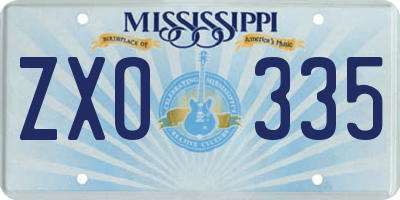 MS license plate ZXO335