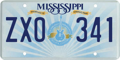 MS license plate ZXO341