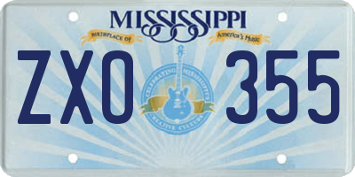 MS license plate ZXO355