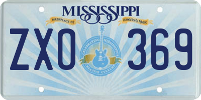MS license plate ZXO369