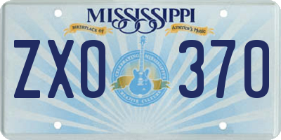 MS license plate ZXO370