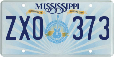 MS license plate ZXO373