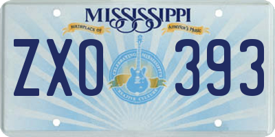 MS license plate ZXO393