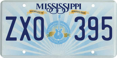 MS license plate ZXO395