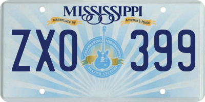 MS license plate ZXO399