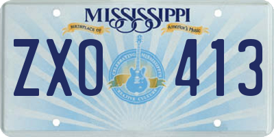 MS license plate ZXO413