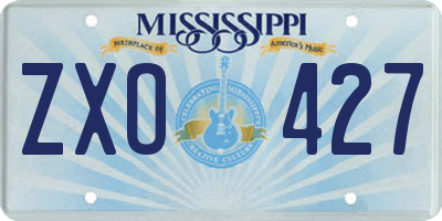 MS license plate ZXO427