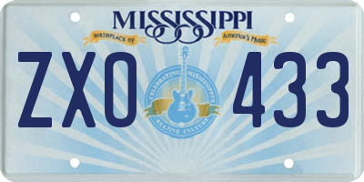 MS license plate ZXO433