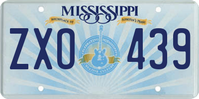 MS license plate ZXO439