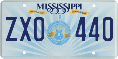 MS license plate ZXO440