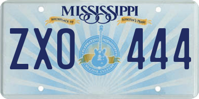 MS license plate ZXO444