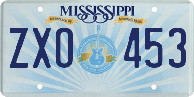 MS license plate ZXO453