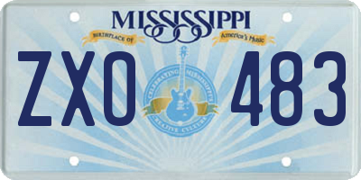 MS license plate ZXO483