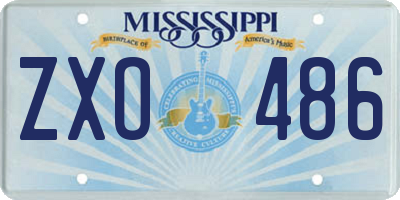 MS license plate ZXO486